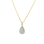 18K Yellow Gold Jadeite Jade Tear Drop Pendant