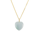 Heart Jadeite Jade Pendant - 18K Yellow Gold