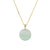 Round Shape Jadeite Jade Pendant - 18K Yellow Gold