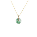 Untreated White with Green Pattern Jade Necklace - Kandy Donut