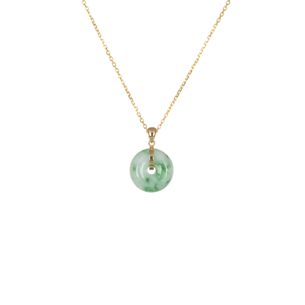 Natural Dark Green Pattern Jade Necklace - Kandy Donut