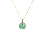 Untreated Green Pattern Jade Pendant - Kandy Donut