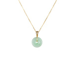 Natural Light Green Jade Necklace - Kandy Disc