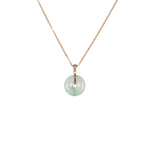 Untreated Highly Translucent White with Green Jadeite Pendant - Kandy Disc