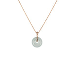 Natural Bluish Green Jadeite Pendant - Kandy Disc