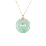 Jadeite Jade Disc Pendant with Diamonds