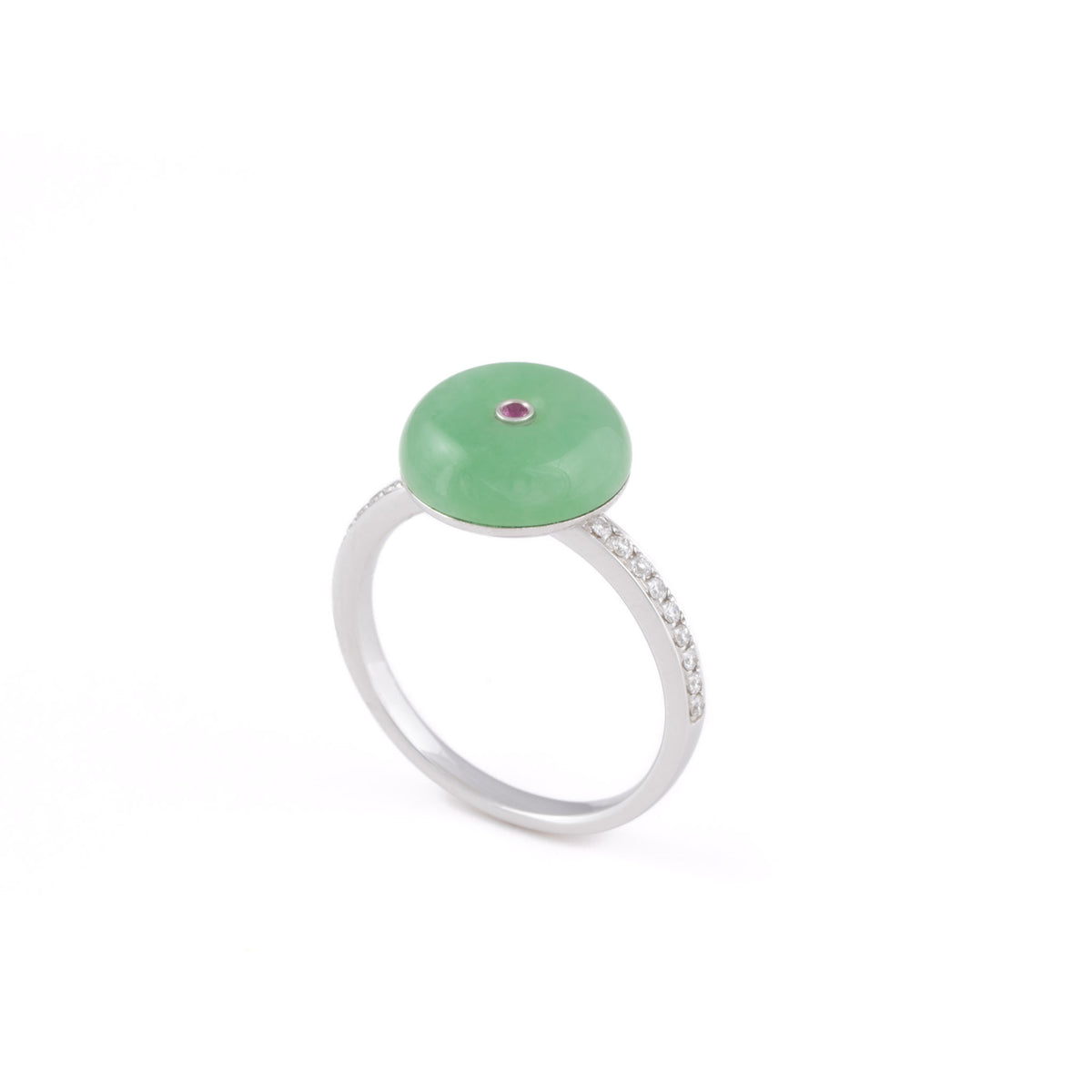 Uluru - Apple Green Jadeite Jade Ring