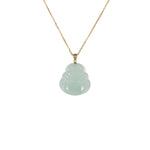 Ideali Happy Buddha Jadeite Jade Necklace with 18K Gold
