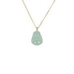 Ideali Tall Happy Buddha Jadeite Jade Necklace with 18ct Gold