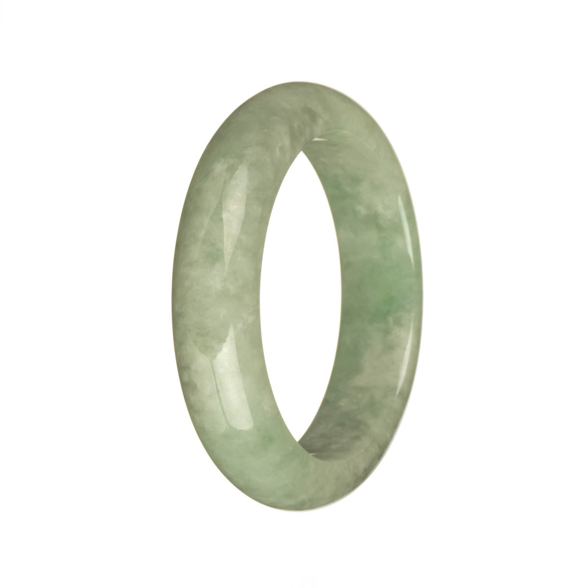 51.6mm Green with Appel Green Patterns Jade Bangle Bracelet