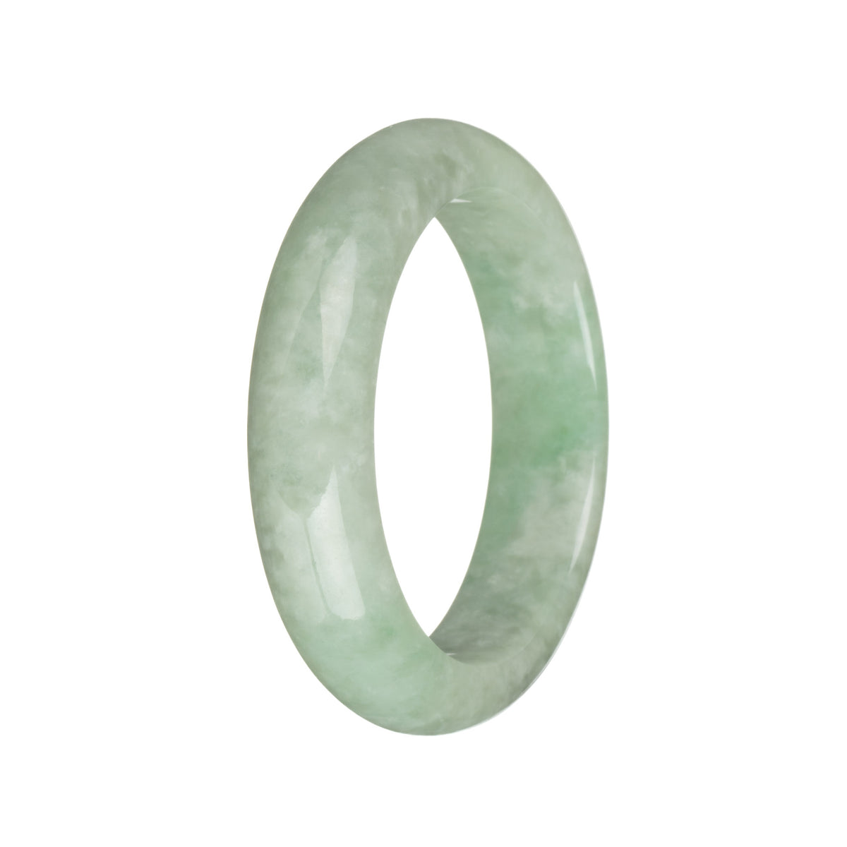 51.6mm Green with Appel Green Patterns Jade Bangle Bracelet