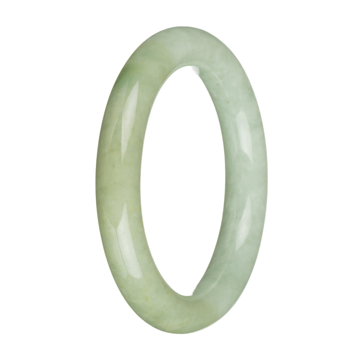 58.6mm Light Green and Olive Green Jade Bangle Bracelet