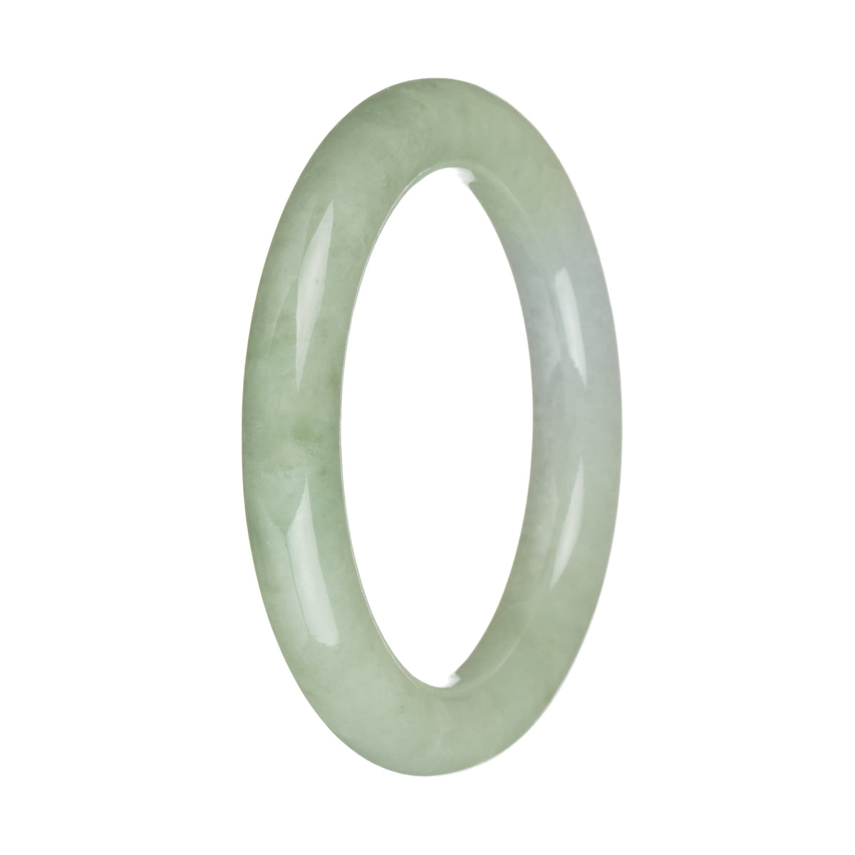 56mm Pale Lavender and Green Jade Bangle Bracelet