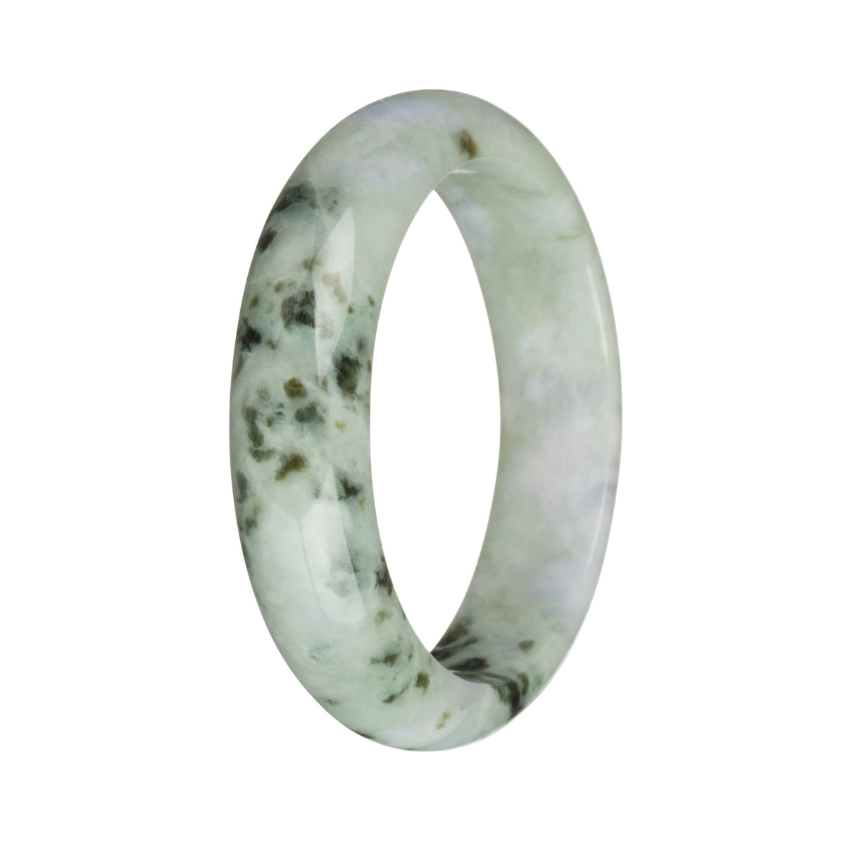 57.2mm Grey with Lavender, Dark Green, and Olive Green PatternsJade Bangle Bracelet