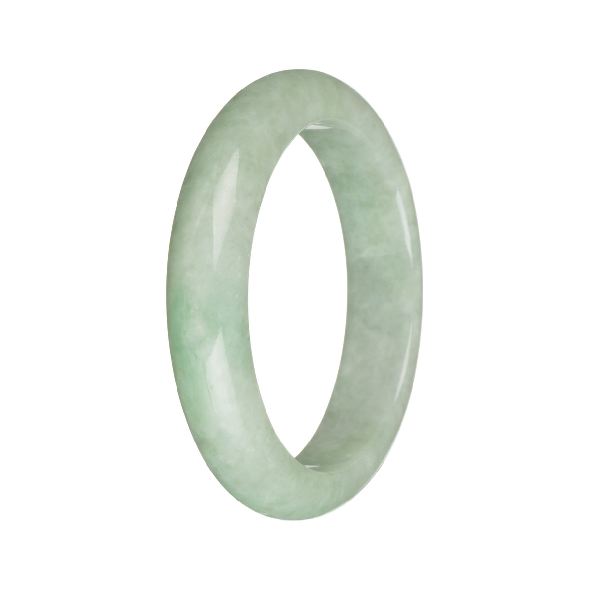 55.2mm Light Green with Apple Green Patch Jade Bangle Bracelet