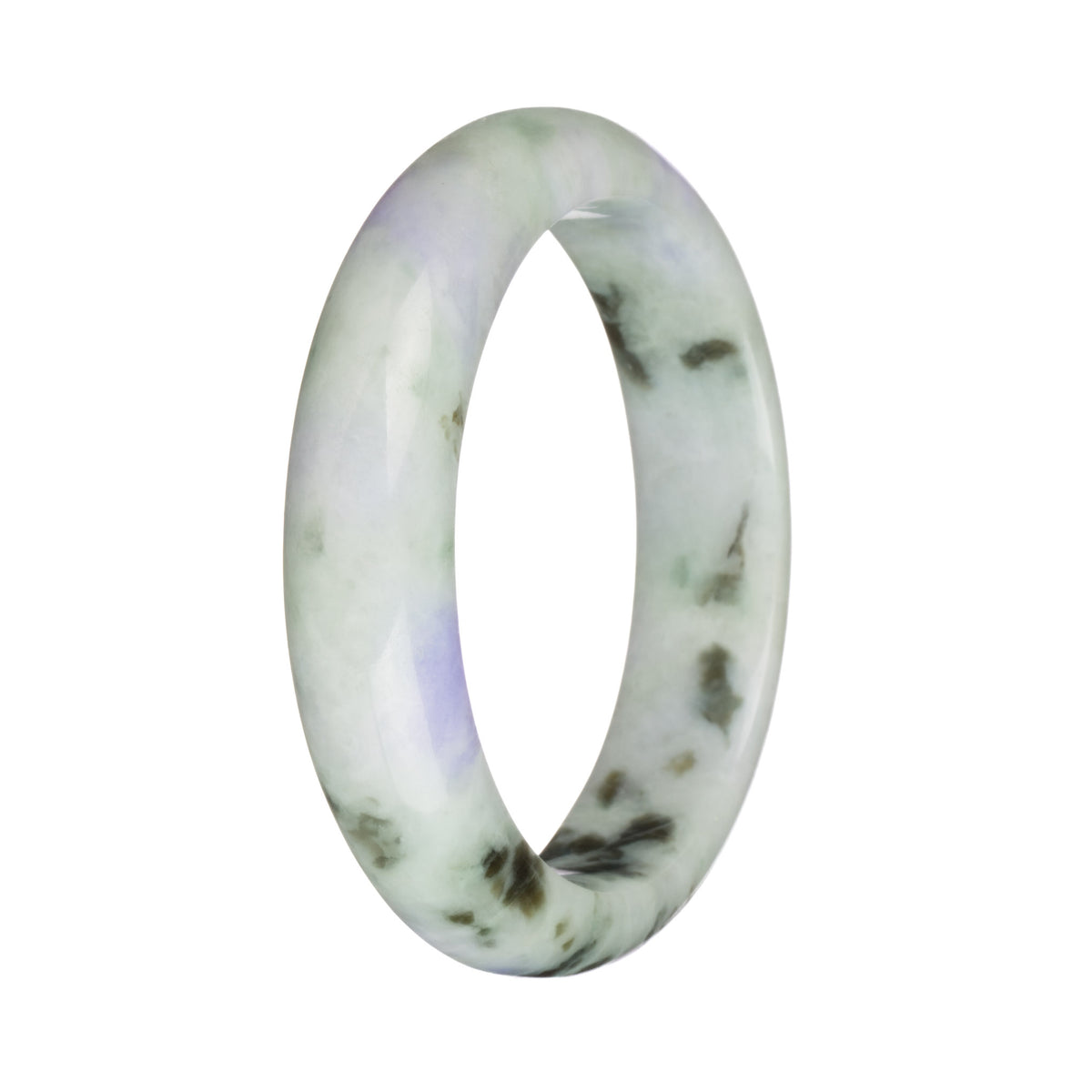 57.9mm Light Green with Lavender and Olive Green Patterns Jade Bangle Bracelet