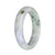 57.9mm Pale Green with Lavender and Olive Green Patterns Jade Bangle Bracelet