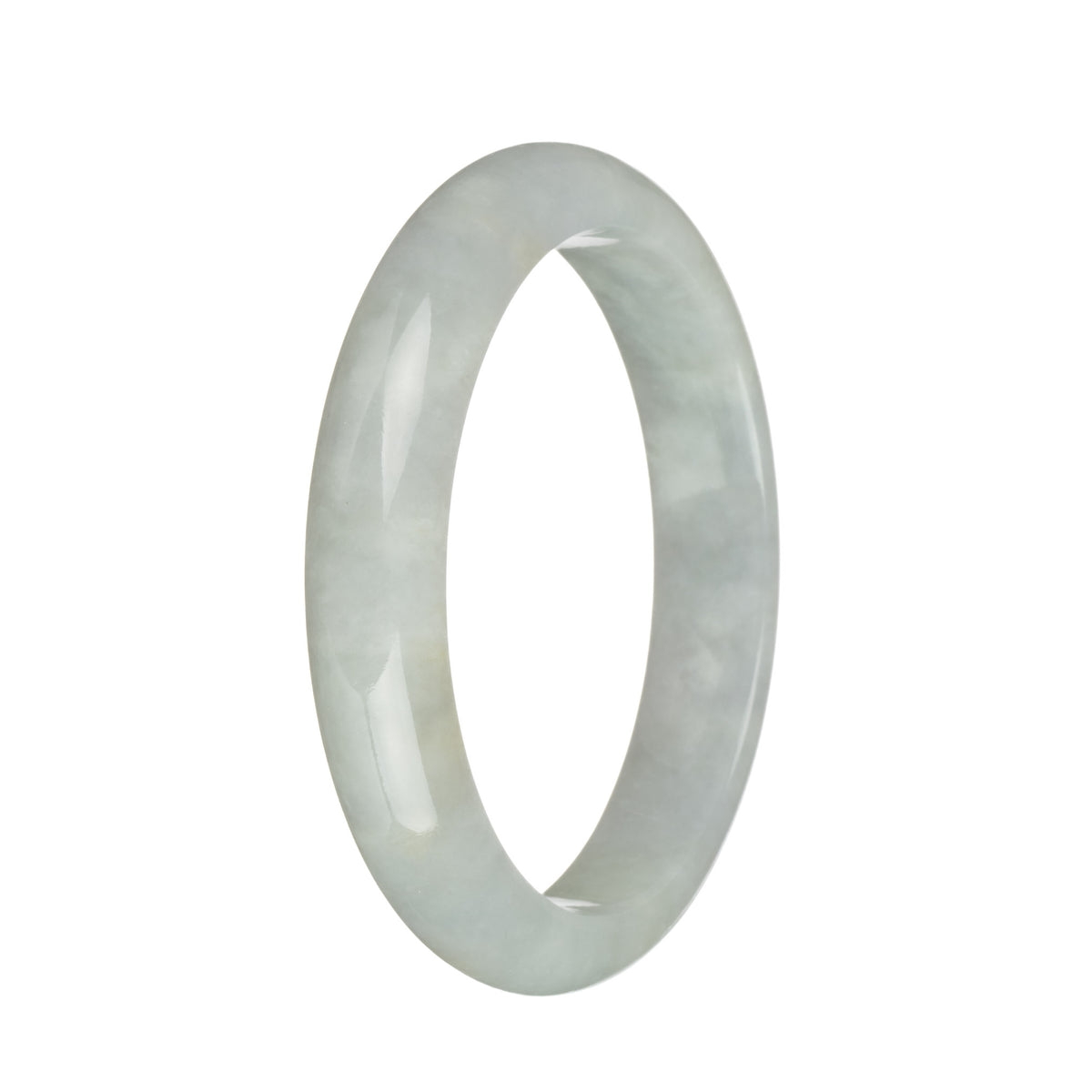 58.5mm Greyish White Jade Bangle Bracelet