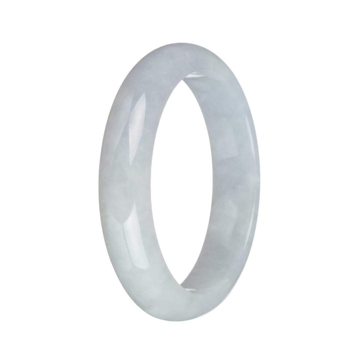 56.8mm Greyish White Jade Bangle Bracelet