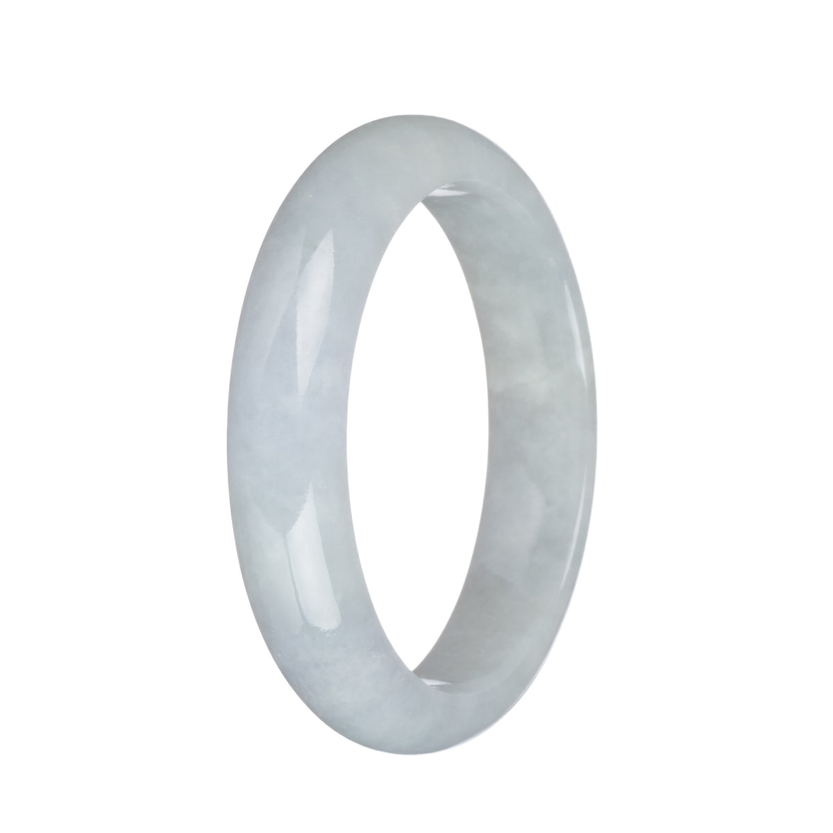 56.8mm Greyish White Jade Bangle Bracelet