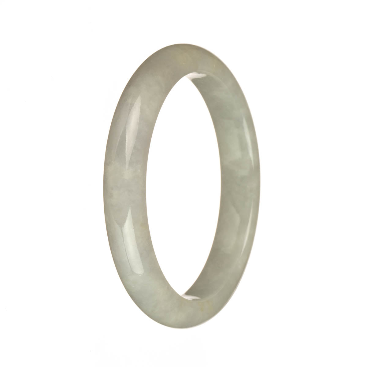58.1mm Greyish White Jade Bangle Bracelet