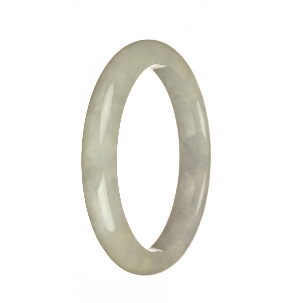 58.1mm Greyish White Jade Bangle Bracelet