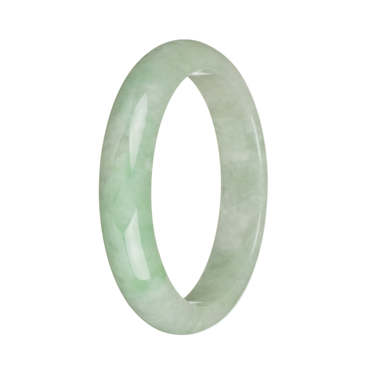 59.5mm Light Green with Apple Green Jade Bangle Bracelet