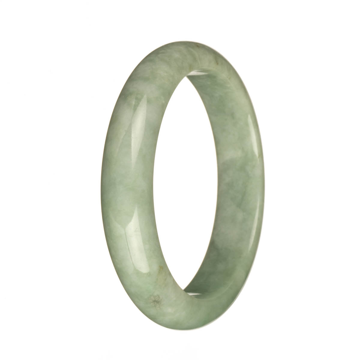 59.2mm Pale Green with Apple Green Jade Bangle Bracelet