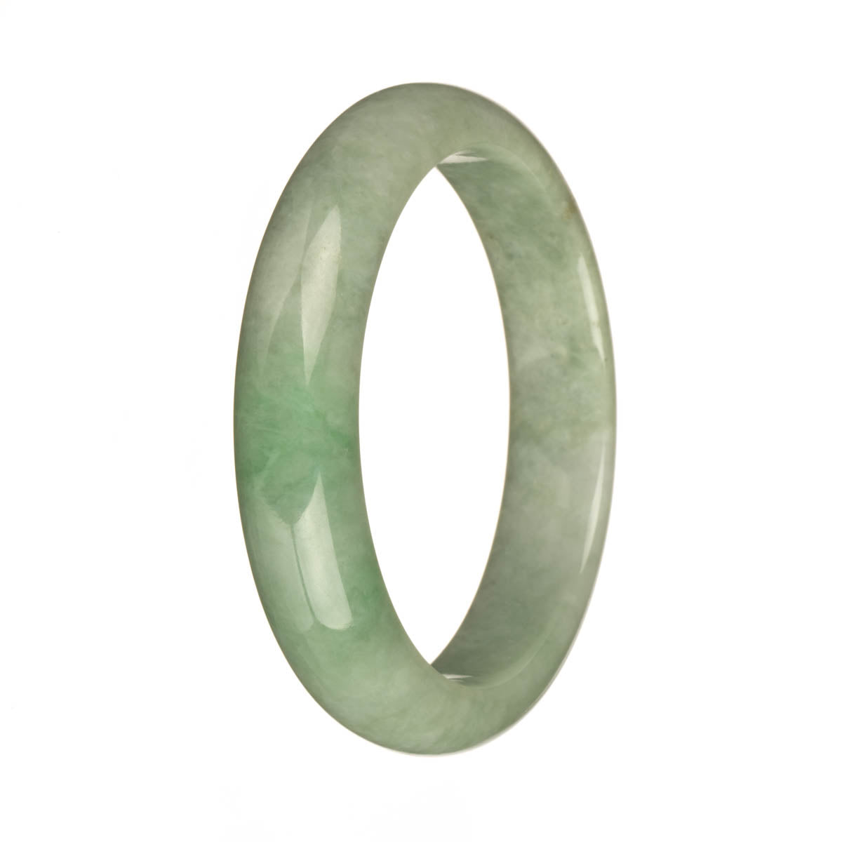 59.2mm Pale Green with Apple Green Jade Bangle Bracelet