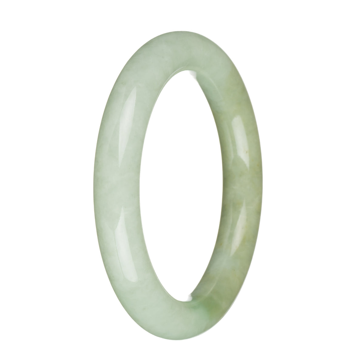 58.8mm Light Green and Olive Green Jade Bangle Bracelet