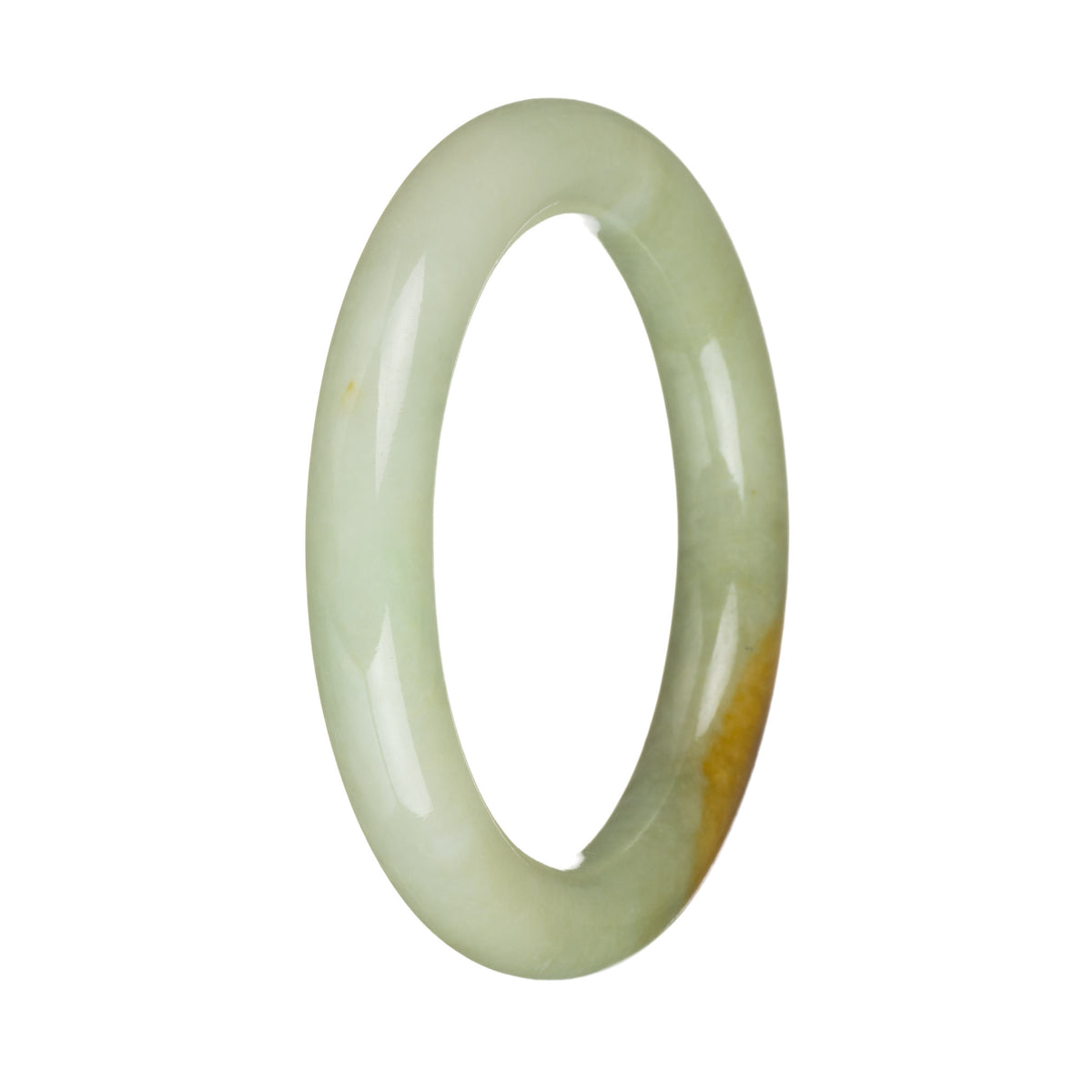 55mm Olive Green and Pale Green with Brown Patch Jade Bangle Bracelet