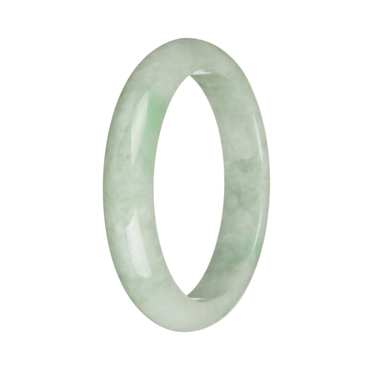 59.5mm Pale Green and Apple Green Jade Bangle Bracelet