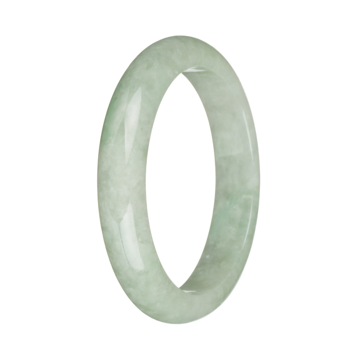 59.5mm Pale Green and Apple Green Jade Bangle Bracelet