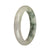 58.4mm White and Pale Lavender with Green Patterns Jade Bangle Bracelet