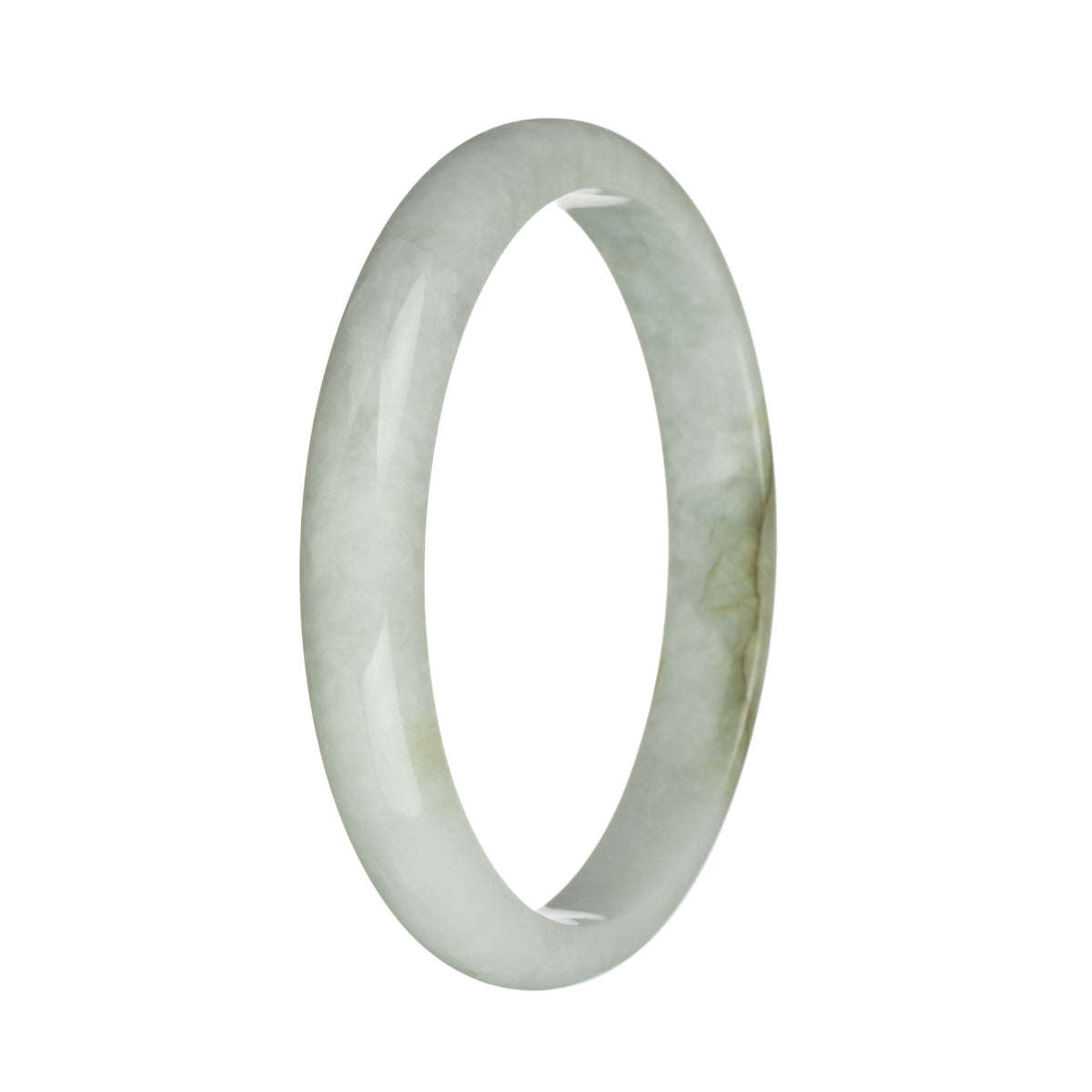 78.2mm Light Grey with Brown Patch Jade Bangle Bracelet