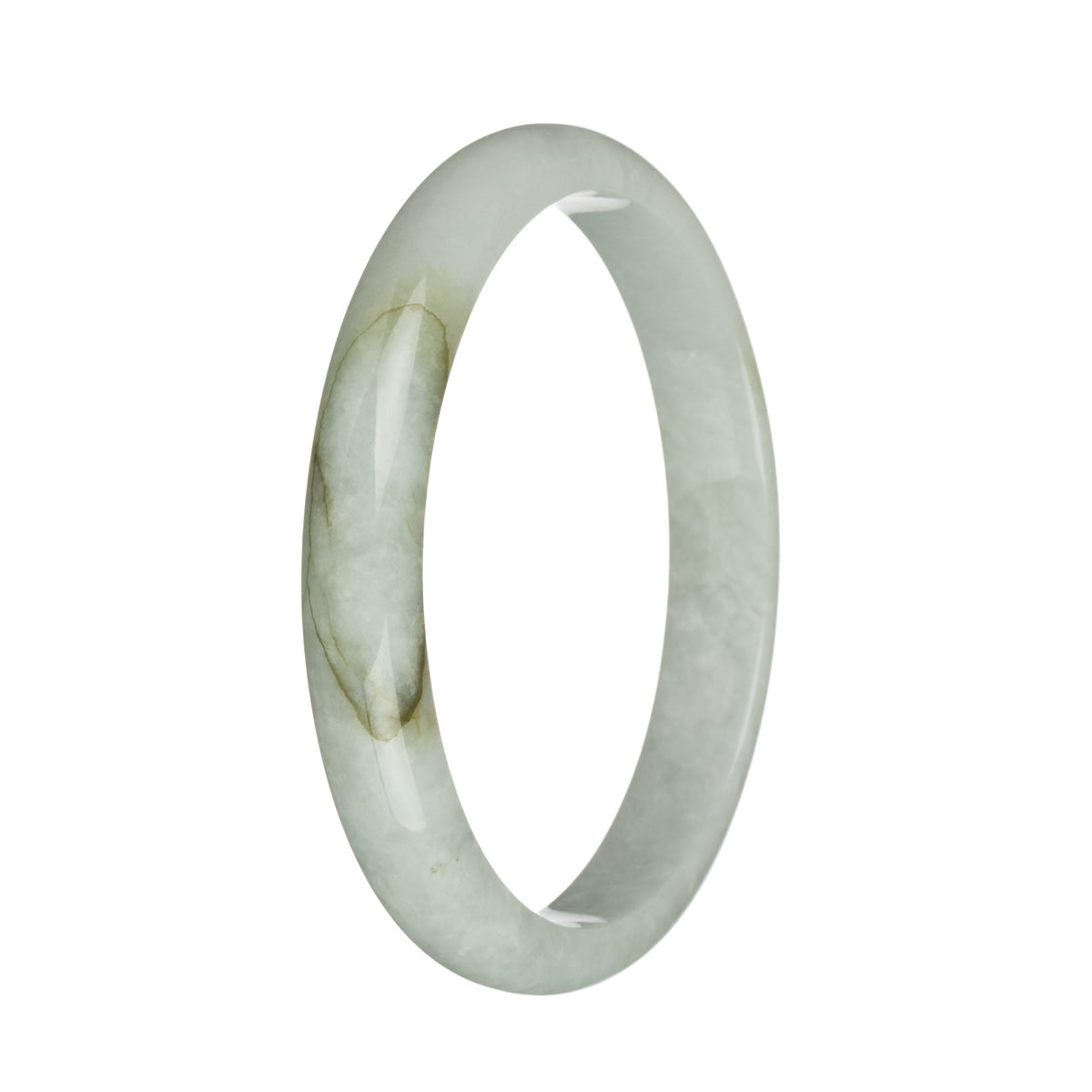 78.2mm Light Grey with Brown Patch Jade Bangle Bracelet