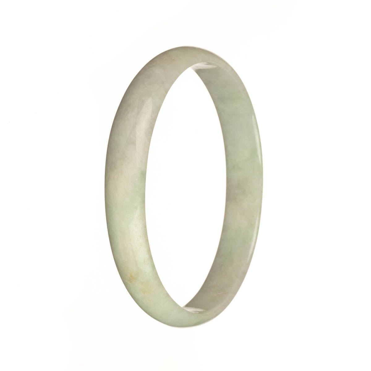 78.2mm Greyish White and Light Green Jade Bangle Bracelet