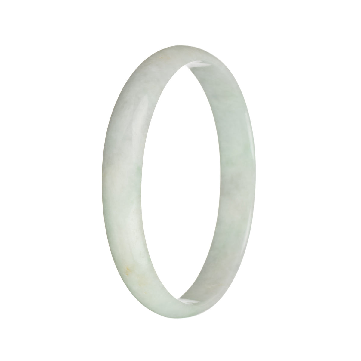 78.2mm Greyish White and Light Green Jade Bangle Bracelet