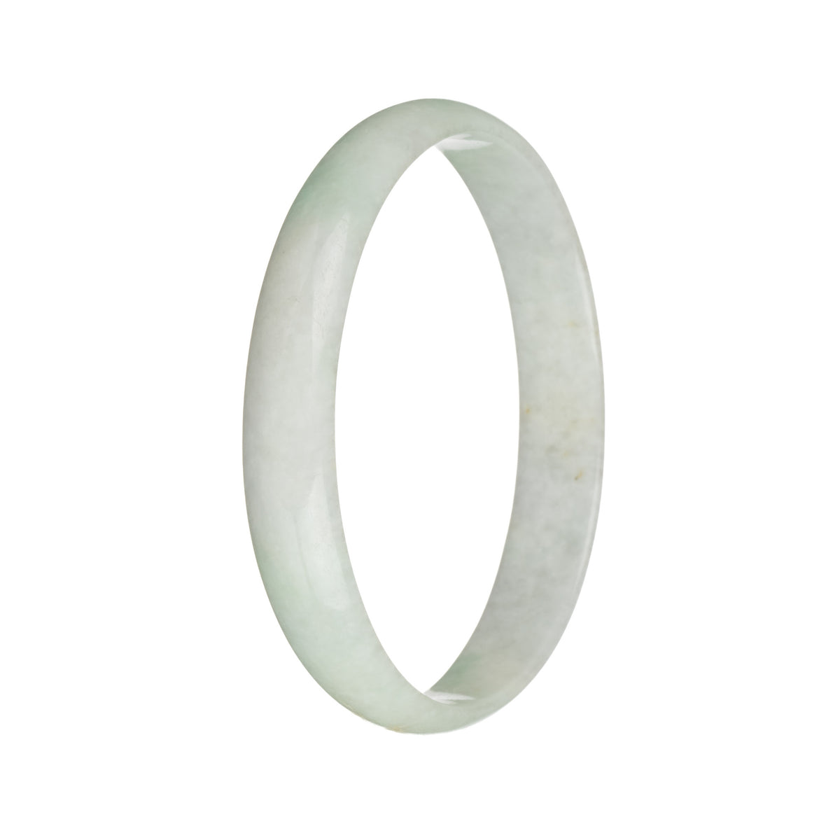 78.2mm Greyish White and Light Green Jade Bangle Bracelet