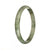 77.9mm Light Grey with Olive Green Patterns Jade Bangle Bracelet