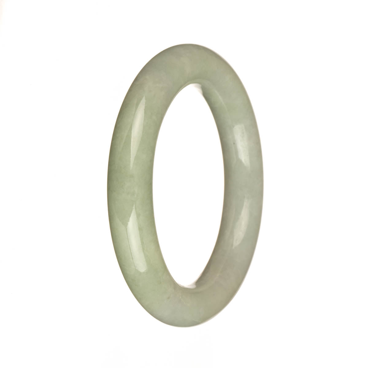 50.8mm Light Green and White Jade Bangle Bracelet