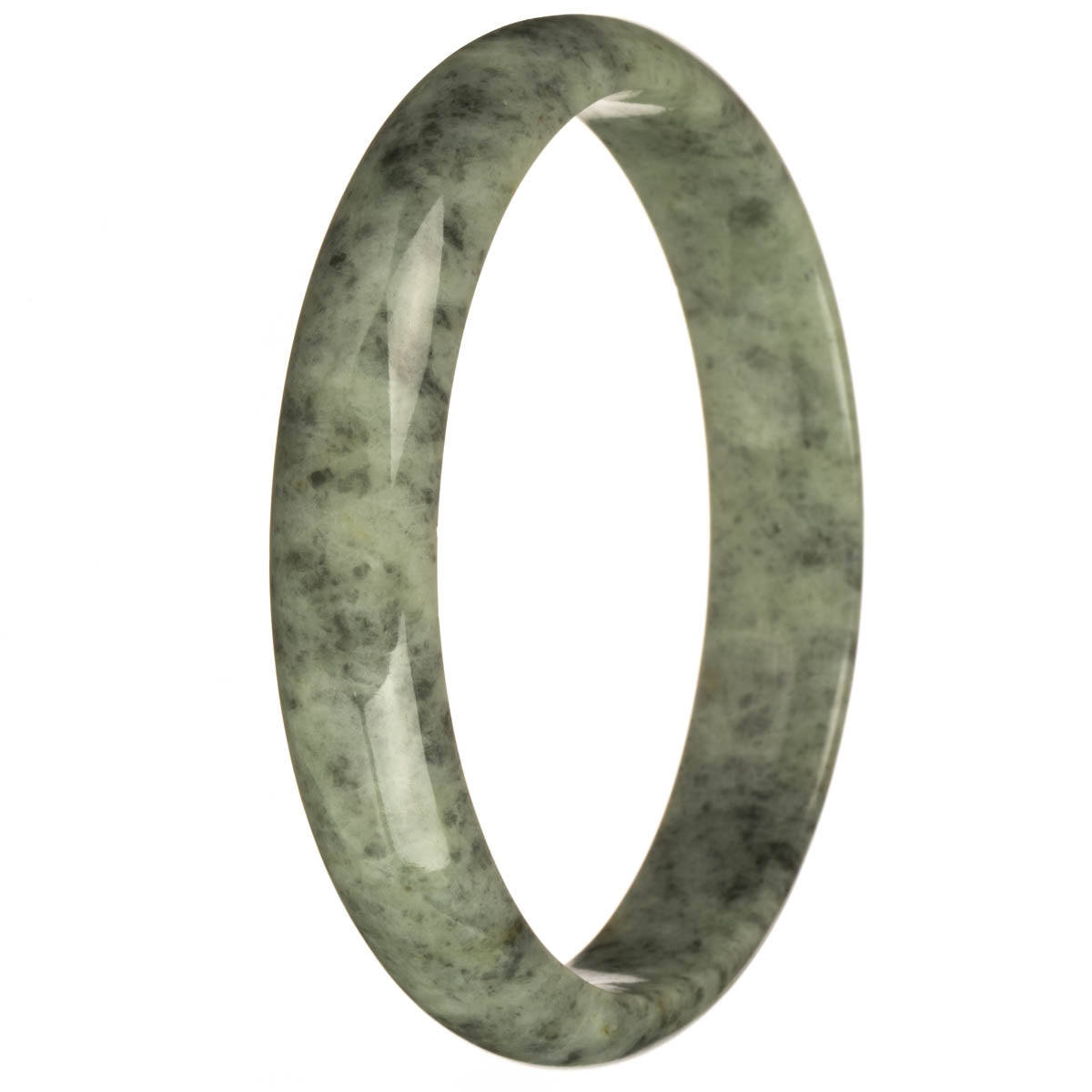 79.8mm Grey Patterns Jade Bangle Bracelet