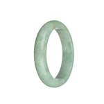Genuine Grade A Light Green Burmese Jade Bangle - 58mm Half Moon