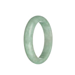 Genuine Grade A Light Green Burmese Jade Bangle - 58mm Half Moon