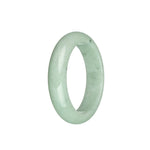 Certified Natural Light Green with Dark Green Spots Burmese Jade Bracelet - 54mm Half Moon