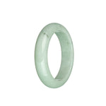 Certified Natural Light Green with Dark Green Spots Burmese Jade Bracelet - 54mm Half Moon