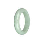 Certified Natural Light Green with Dark Green Spots Burmese Jade Bracelet - 54mm Half Moon