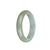 Certified Grade A Pale Green with White Jade Bangle - 58mm Half Moon