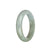 Certified Grade A Pale Green with White Jade Bangle - 58mm Half Moon