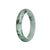 Genuine Type A White and Green with Black and Dark Green Patterns Traditional Jade Bangle Bracelet - 61mm Half Moon